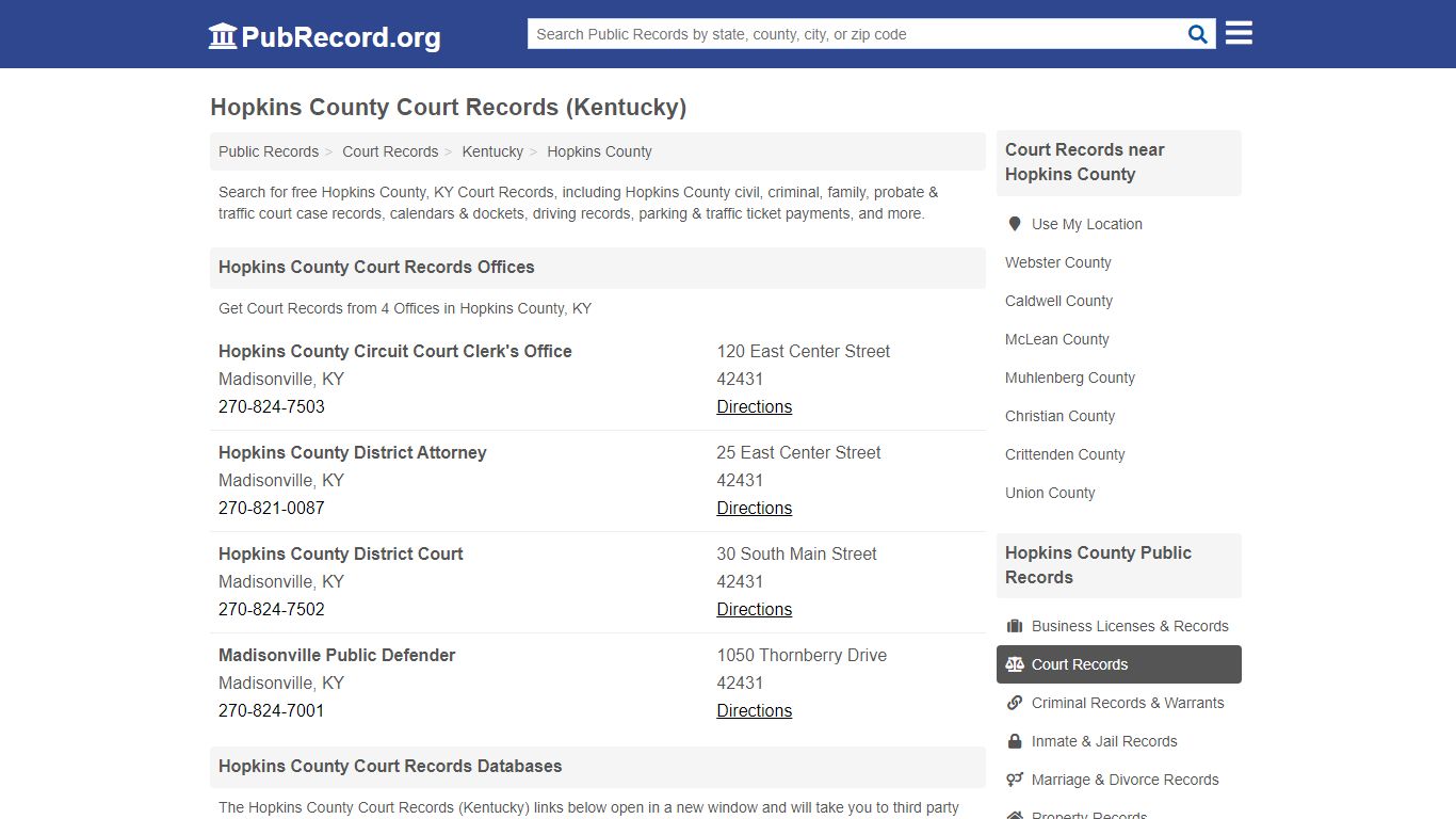 Free Hopkins County Court Records (Kentucky Court Records)